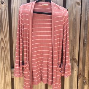 Altard State dusty rose long cardigan (duster)